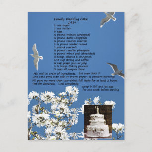 Rezept für Hochzeitstorte im Vintage-Stil auf Post Postkarte