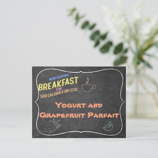 Rezept für Jogurt und Grapefruits Postkarte (Stehend Vorderseite)