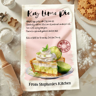 Rezept für Key Lime Pie Personalisiert Geschirrtuch