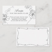 Rezept für klassisches schwarzes Brautparty Begleitkarte (Vorne/Hinten)