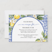 Rezept für Lemon mediterranes Brautparty Einladung (Vorderseite)