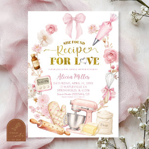 Rezept für Liebe Brautparty Backen Rosa Kokette Einladung