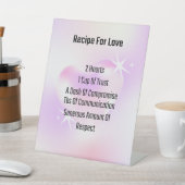 Rezept für Liebe Display für Hochzeit oder Verlobu Sockelschild (In SItu)
