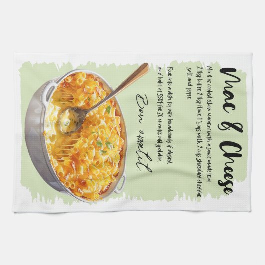 Rezept für Mac und Käse Geschirrtuch (Horizontal)