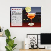Rezept für Manhattan-Cocktail Poster (Heimbüro)