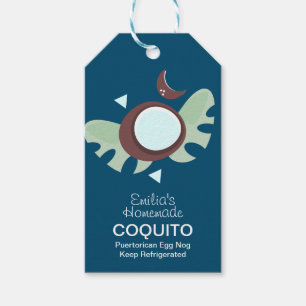 Rezept für modernes Coquito-Getränk Kokos-Eier-Nog Geschenkanhänger