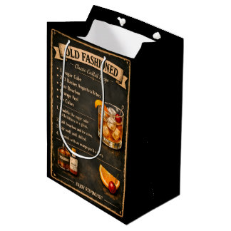 Rezept für Old Fashioned Cocktail im Vintage-Stil Mittlere Geschenktüte