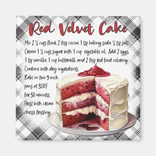 Rezept für Rote Samtkuchen Magnet (Vorne)