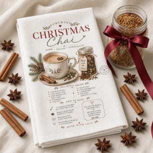 Rezept für selbstgemachte Weihnachts-Chai-Gewürzmi Geschirrtuch