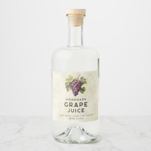 Rezept für selbstgemachten roten Traubensaft aus G Alkoholflaschenetikett