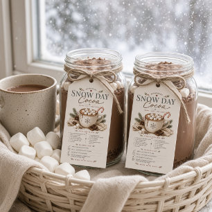 Rezept für selbstgemachten Schnee-Tag-Kakao-Mix Geschenkanhänger