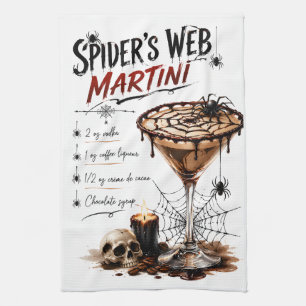 Rezept für Spinnennetz-Martini Geschirrtuch