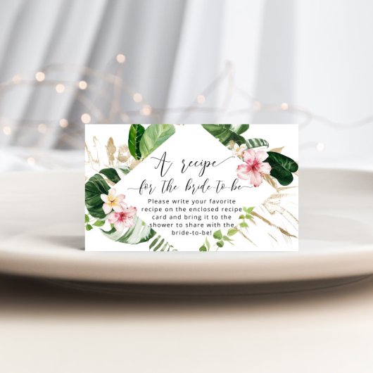 Rezept für tropisches Brautparty Begleitkarte