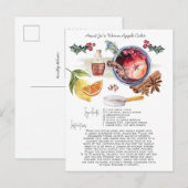 Rezept für Wasserfarben-Apfelwein | Weihnachtskart Postkarte (Vorne/Hinten)