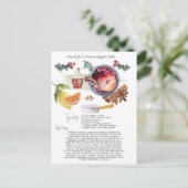 Rezept für Wasserfarben-Apfelwein | Weihnachtskart Postkarte (Stehend Vorderseite)