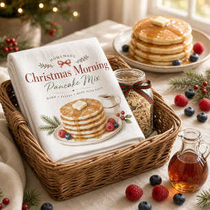 Rezept für Weihnachtsmorgen-Pfannkuchen-Mischung Geschirrtuch