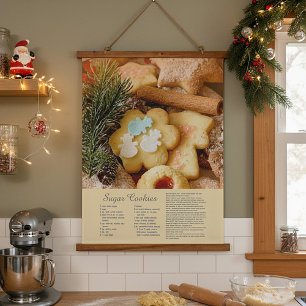 Rezept für Zuckerplätzchen Wandteppich Mit Holzrahmen