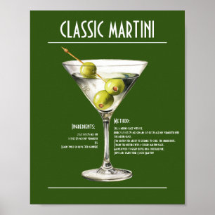 Rezept Gin Martini Poster