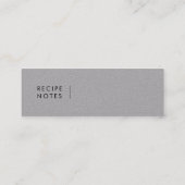 Rezept | Graue Rezepte Mini Lesezeichen Card Mini Visitenkarte (Rückseite)