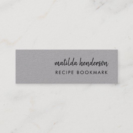 Rezept | Graue Rezepte Mini Lesezeichen Card Mini Visitenkarte (Vorderseite)