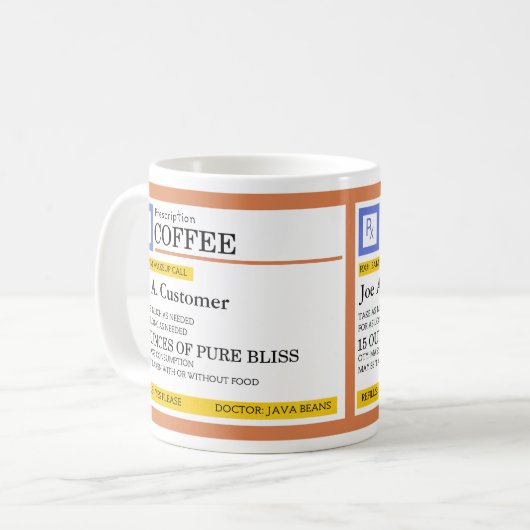 Rezept Kaffee Jumbo Tasse mit Individuelle Name (Vorderseite Links)