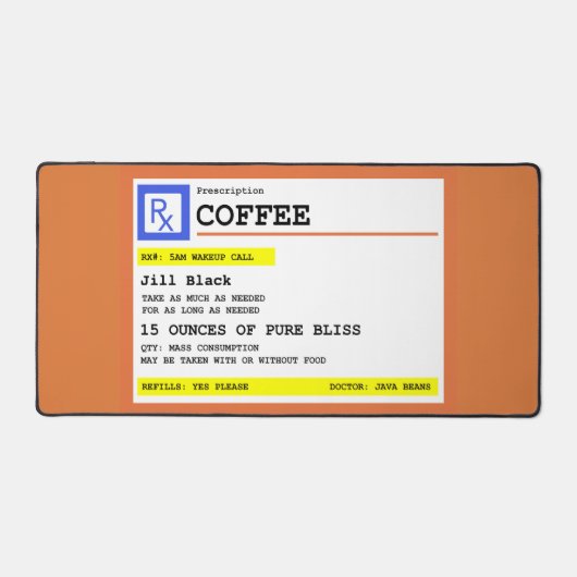 Rezept Kaffee Personalisiert Funny Schreibtischunterlage (Vorderseite)