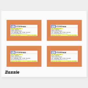 Rezept Kaffee Rektanglulärer Personalisierter Schu Rechteckiger Aufkleber