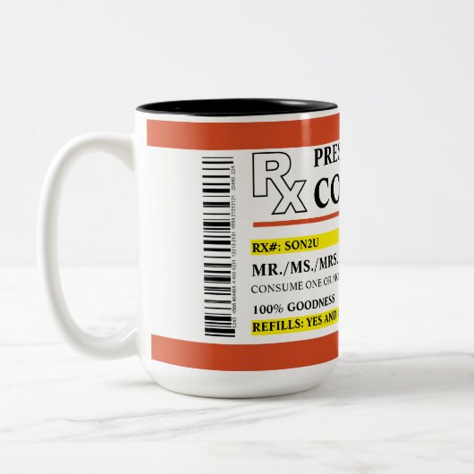 Rezept-Kaffee Zweifarbige Tasse (Links)