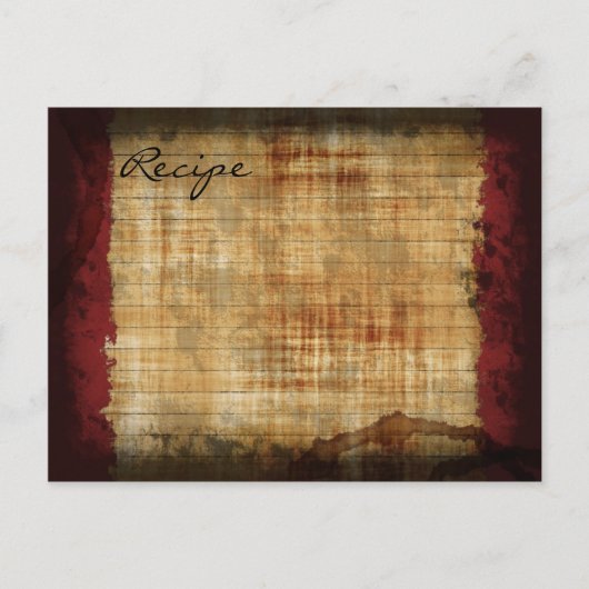 Rezept-Karte - alt mit Flecken Postkarte (Vorderseite)