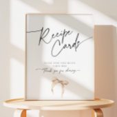 Rezept-Karte Beige Bow-Brautparty Bringen Sie den  Sockelschild