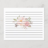 Rezept Karte Brautparty Rosa Blumenhochzeit (Rückseite)