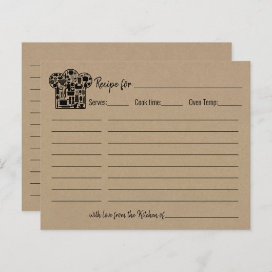 Rezept Karte Brautparty rustikale Polterabend (Vorne/Hinten)