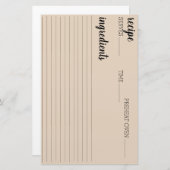 Rezept-Karte Briefpapier (Vorne/Hinten)