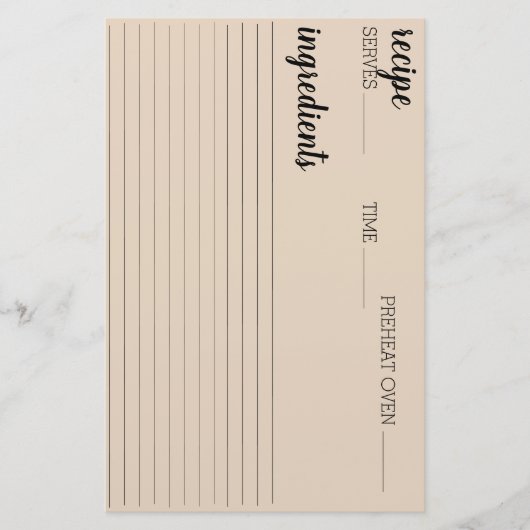 Rezept-Karte Briefpapier (Vorderseite)