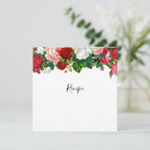 Rezept-Karte Burgund und Rosa Blumengarten (Stehend Vorderseite)