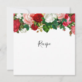 Rezept-Karte Burgund und Rosa Blumengarten