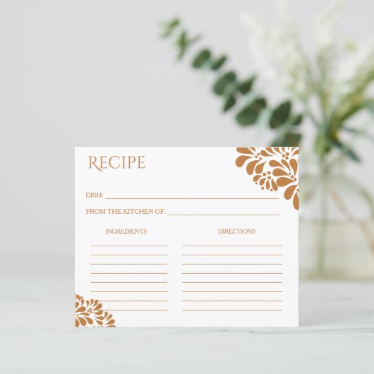 Rezept-Karte des mexikanischen Brautparty talavera (Stehend Vorderseite)