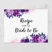 Rezept-Karte des verzauberten Lila Brautparty Postkarte (Vorderseite)