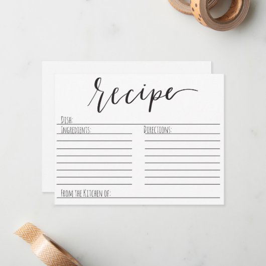 Rezept Karte einfach (Vorderseite/Rückseite Beispiel)