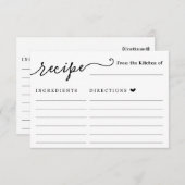 Rezept-Karte Einladung (Vorne/Hinten)