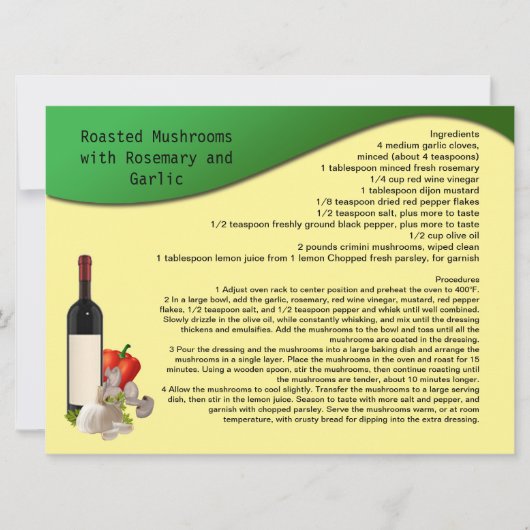 Rezept-Karte Einladung (Vorderseite)