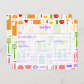 Rezept-Karte | Farbige Küchengeräte Postkarte (Vorne/Hinten)