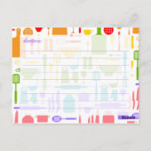 Rezept-Karte | Farbige Küchengeräte Postkarte (Rückseite)