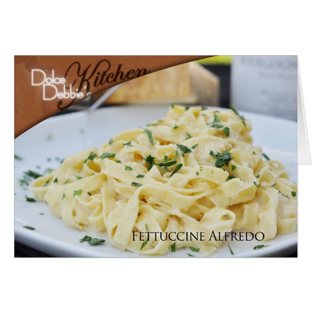 Rezept-Karte - Fettuccine Alfredo (Vorderseite (Horizontal))