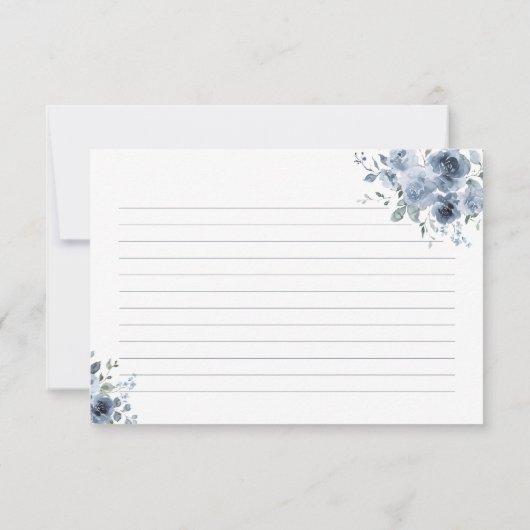 Rezept-Karte für blaues Brautparty (Rückseite)