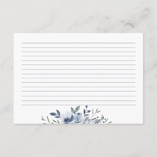 Rezept-Karte für blaues Brautparty Begleitkarte (Rückseite)