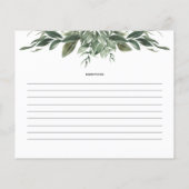 Rezept-Karte für botanisches Brautparty (Rückseite)