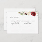 Rezept-Karte für Burgund-Brautparty (Vorne/Hinten)