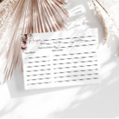 Rezept-Karte für Burgund Rosa Brautparty Begleitkarte