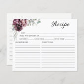 Rezept-Karte für Burgund und Plum Fall (Vorne/Hinten)